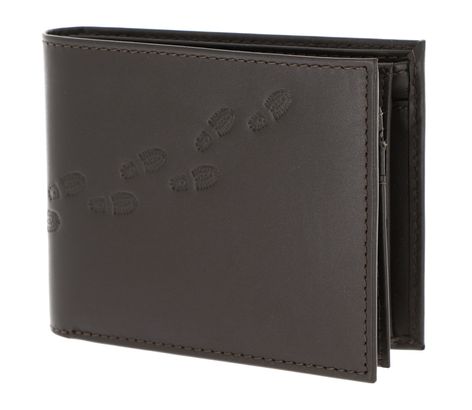 oxmox Leather RFID Protect Querscheinbörse Footsteps 2.0 Embossed Brown