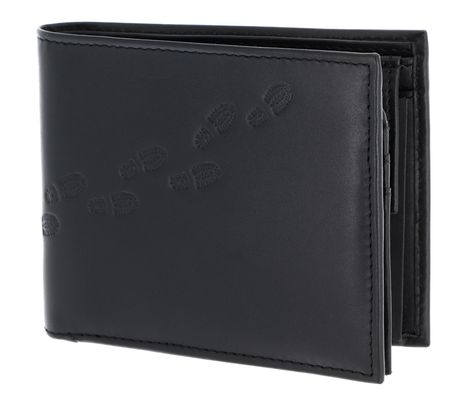 oxmox Leather RFID Protect Querscheinbörse Footsteps 2.0 Embossed Black