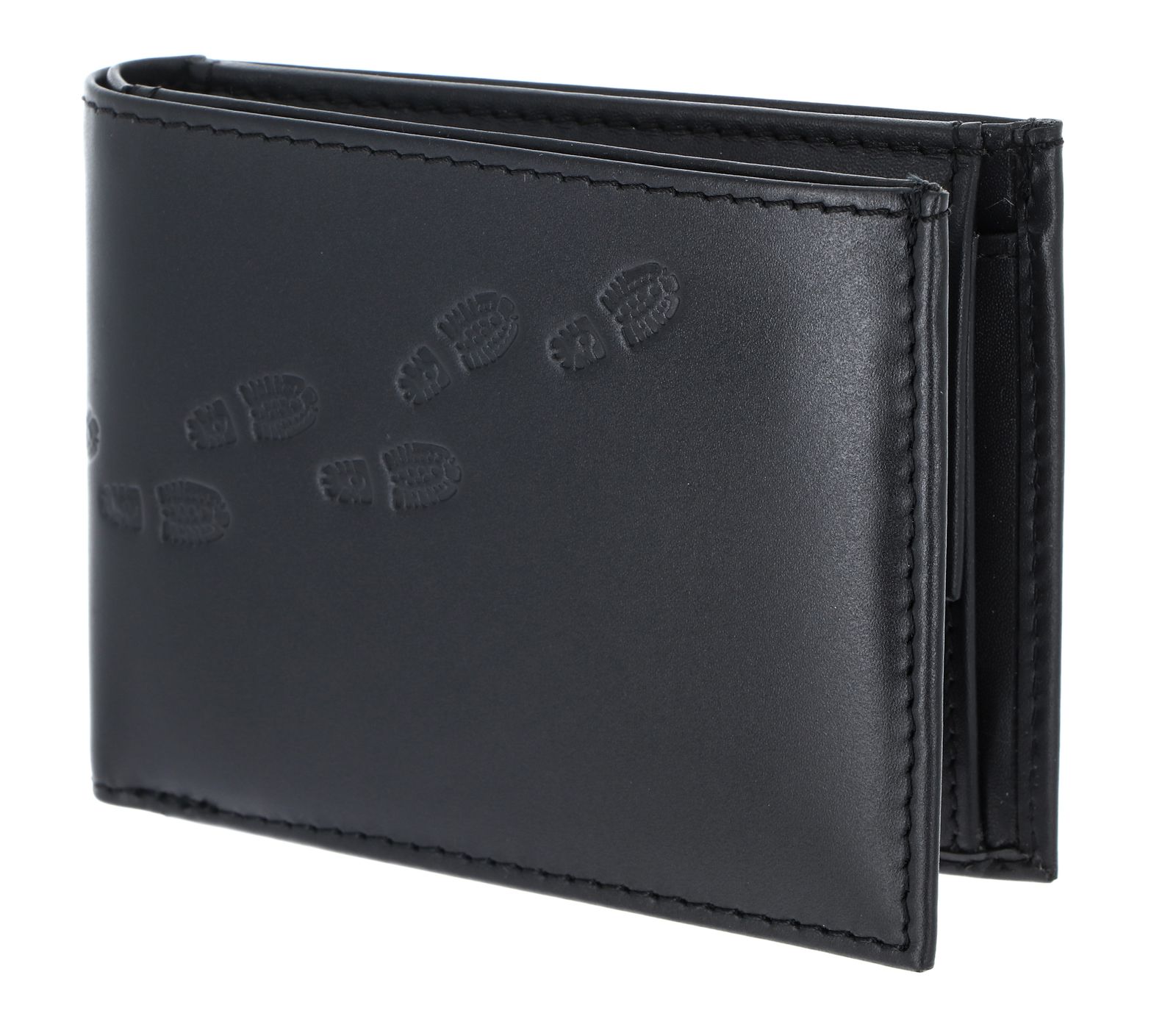 oxmox Leather RFID Protect Pocketbörse Footsteps 2.0 Embossed Black