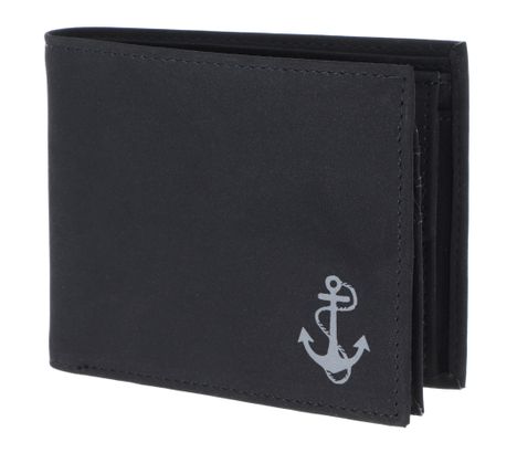 oxmox New Cryptan RFID Protect Querscheinbörse Freedom Anchor Print Grey Black