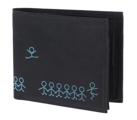 oxmox New Cryptan RFID Protect Querscheinbörse Jumping Jack 2.0 Print Cyan Black