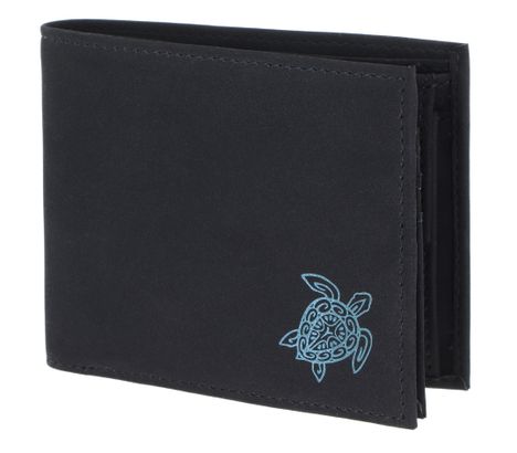 oxmox New Cryptan RFID Protect Querscheinbörse Turtle 2.0 Print Cyan Black
