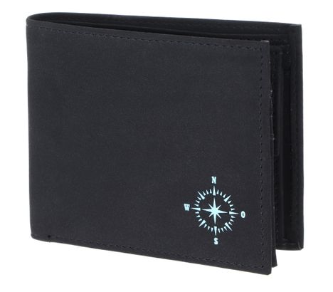 oxmox New Cryptan RFID Protect Querscheinbörse Windrose 2.0 Print Cyan Black