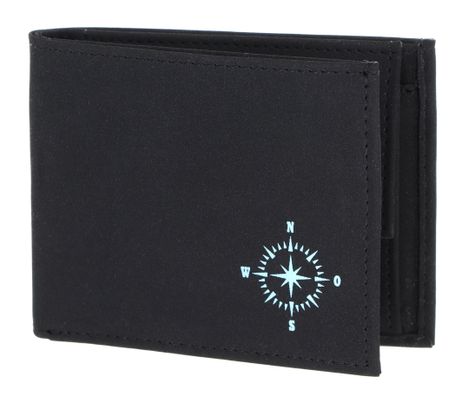 oxmox New Cryptan RFID Protect Pocketbörse Windrose 2.0 Print Cyan Black