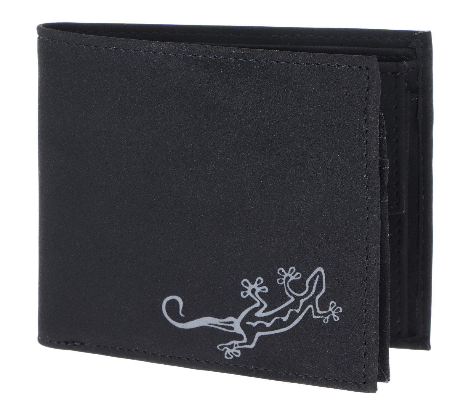 oxmox New Cryptan RFID Protect Querscheinbörse Lizard Print Grey Black