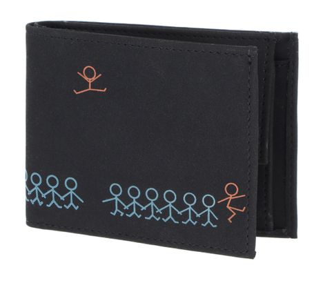 oxmox New Cryptan RFID Protect Pocketbörse Jumping Jack Print Cyan Black