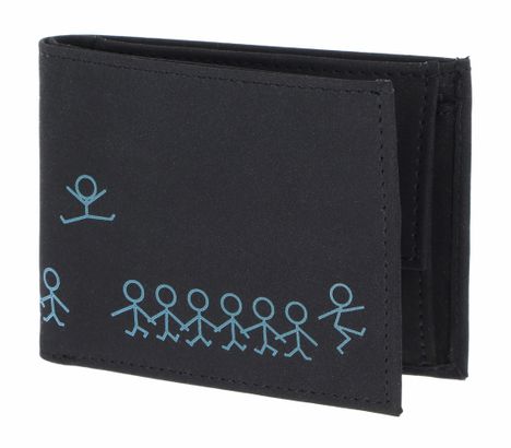 oxmox New Cryptan RFID Protect Pocketbörse Jumping Jack 2.0 Print Cyan Black