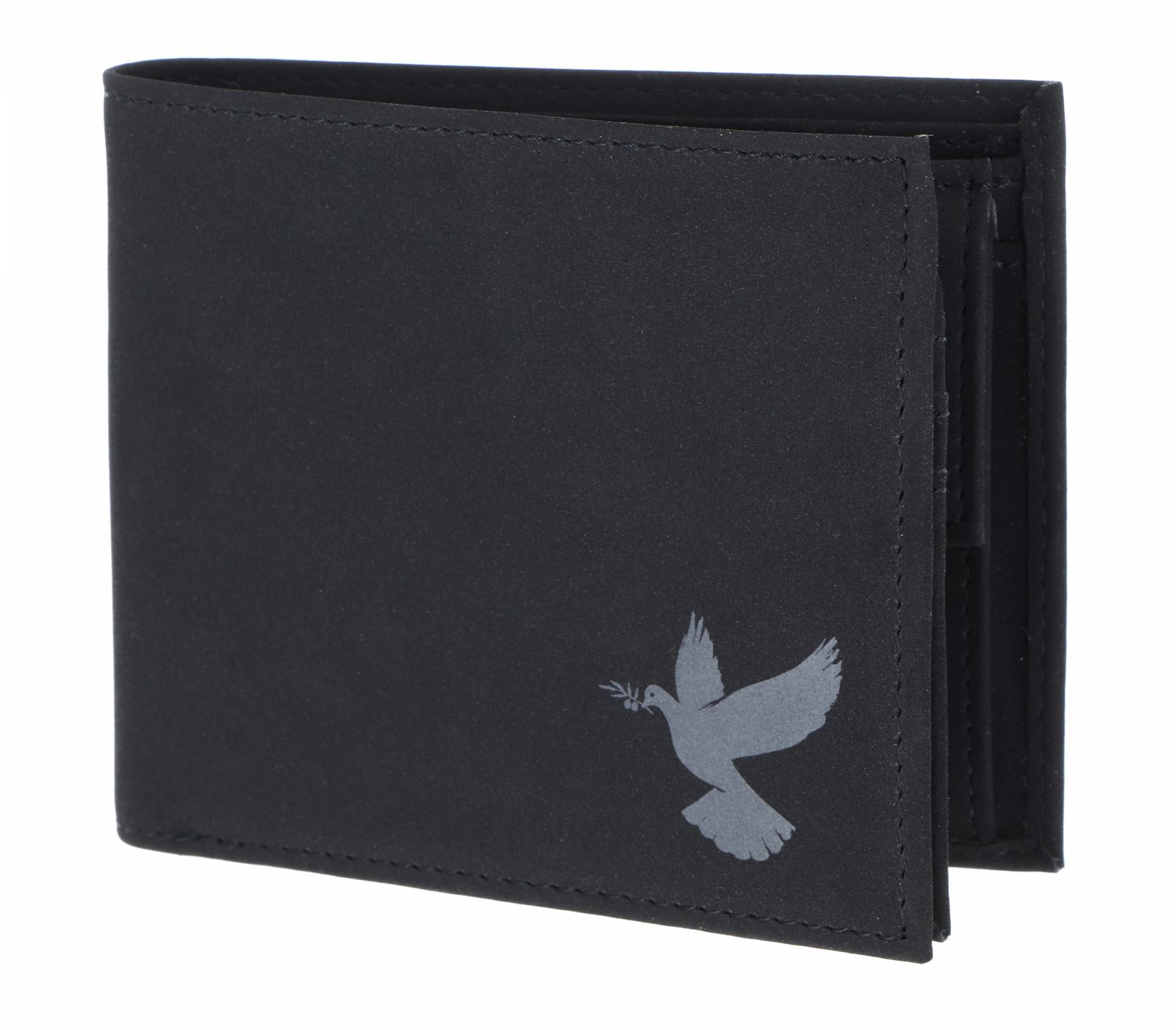 oxmox New Cryptan RFID Protect Querscheinbörse Freedom Pigeon Print Grey Black