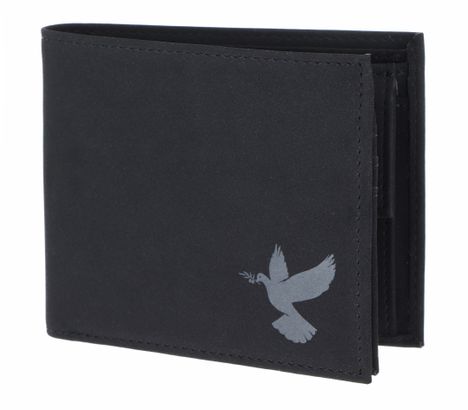 oxmox New Cryptan RFID Protect Querscheinbörse Freedom Pigeon Print Grey Black