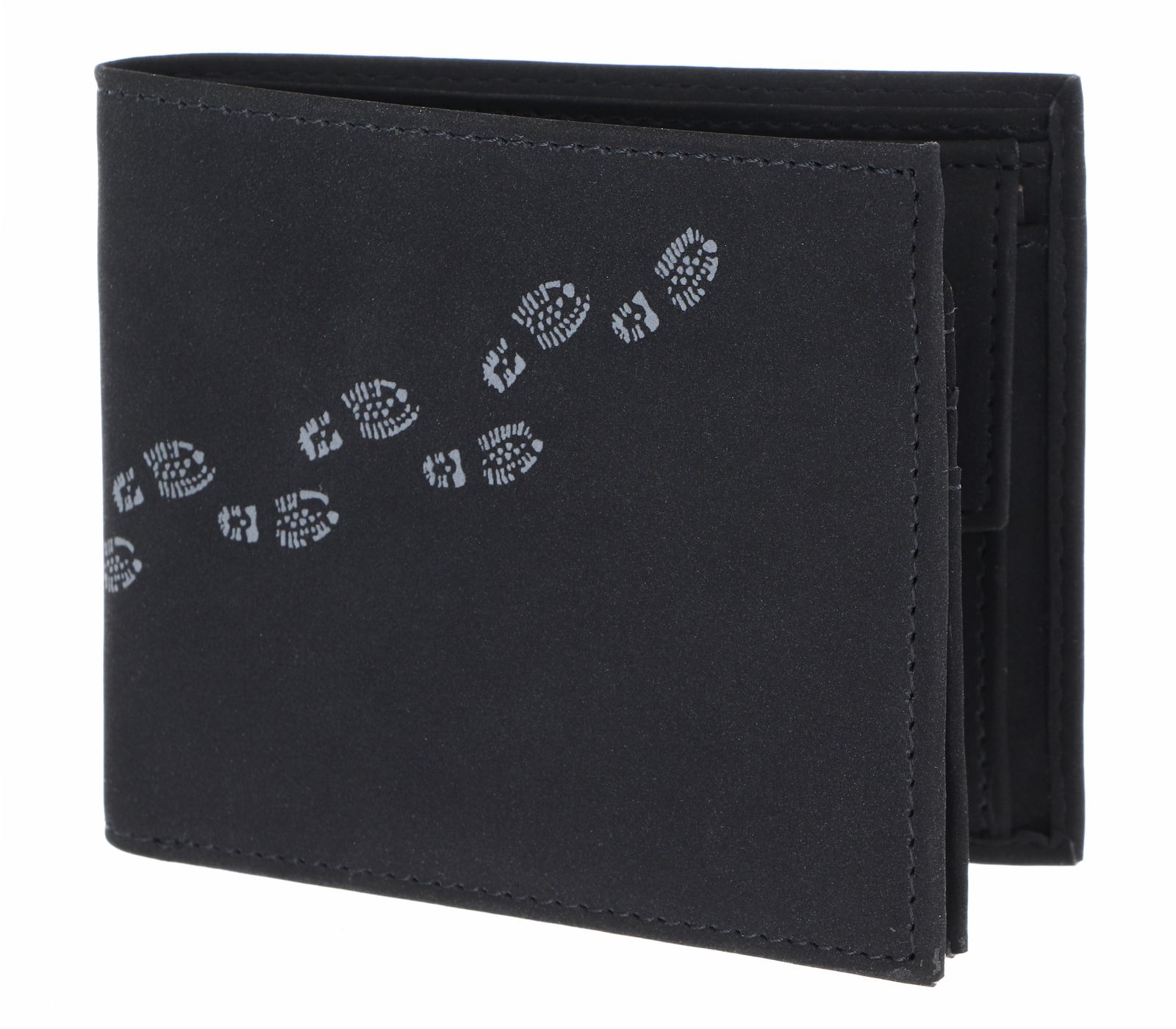 oxmox New Cryptan RFID Protect Querscheinbörse Footsteps 2.0 Print Grey Black