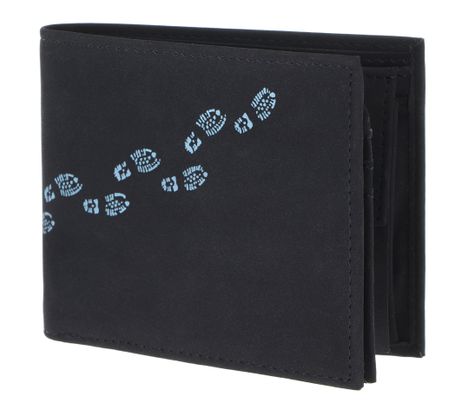 oxmox New Cryptan RFID Protect Querscheinbörse Footsteps 2.0 Print Cyan Black