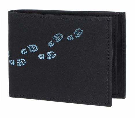oxmox New Cryptan RFID Protect Pocketbörse Footsteps 2.0 Print Cyan Black