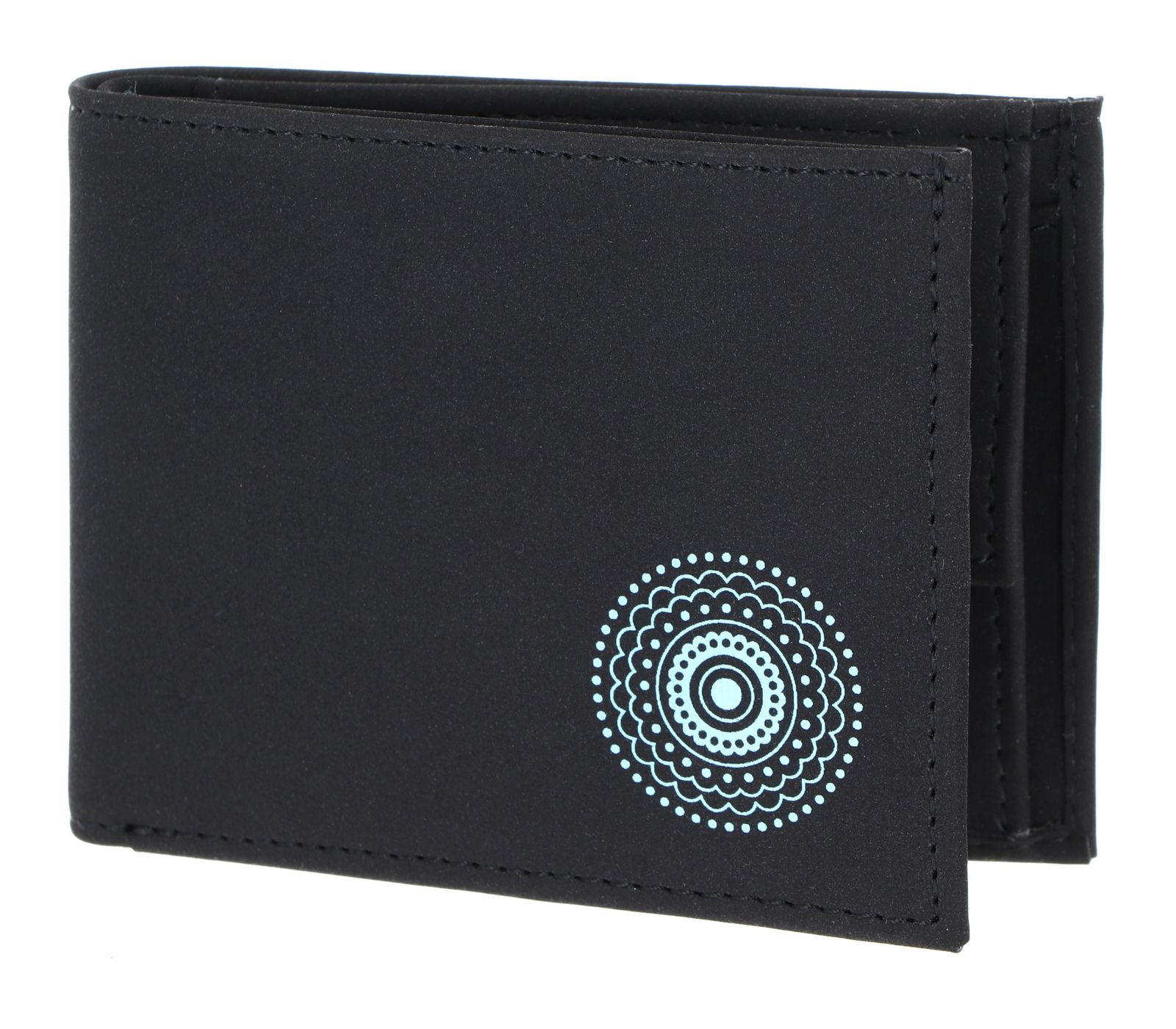 oxmox New Cryptan RFID Protect Pocketbörse Circle Bloom Print Cyan Black
