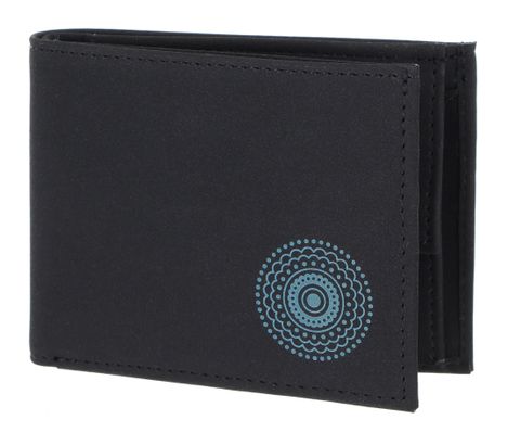 oxmox New Cryptan RFID Protect Pocketbörse Circle Bloom Print Cyan Black