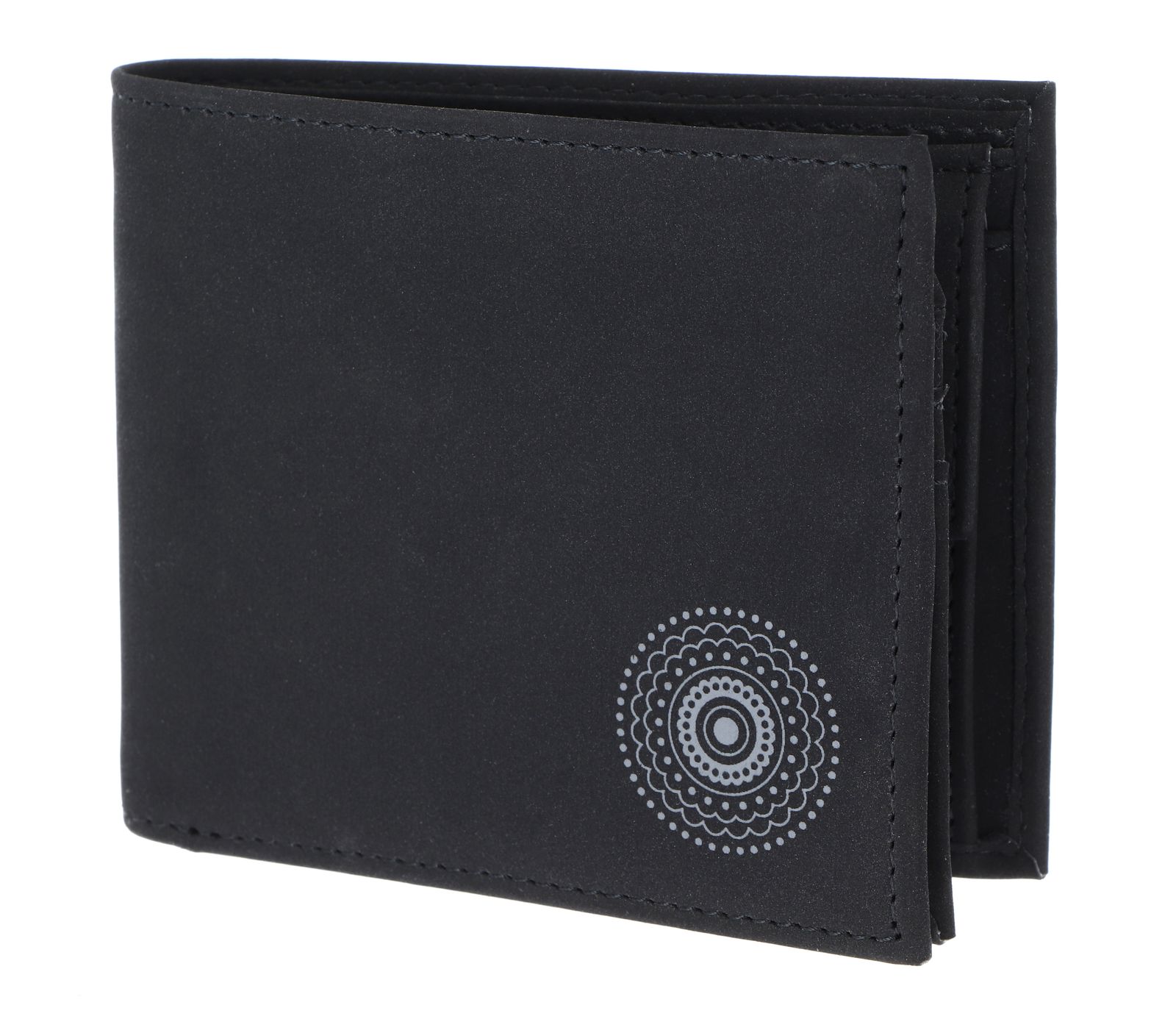 oxmox New Cryptan RFID Protect Querscheinbörse Circle Bloom Print Grey Black