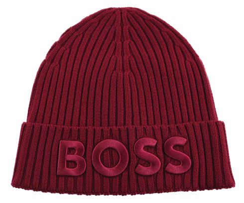 BOSS Lara Beanie Dark Red BOSS Lara Beanie Dark Red