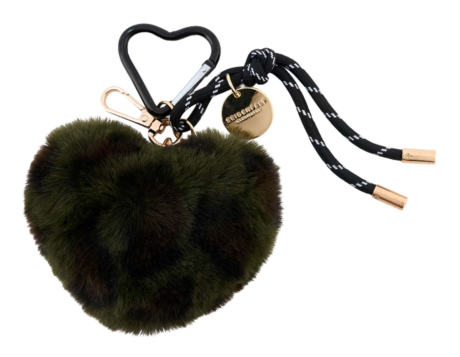 SEIDENFELT MANUFAKTUR Furry Heart Charm Leo Khaki