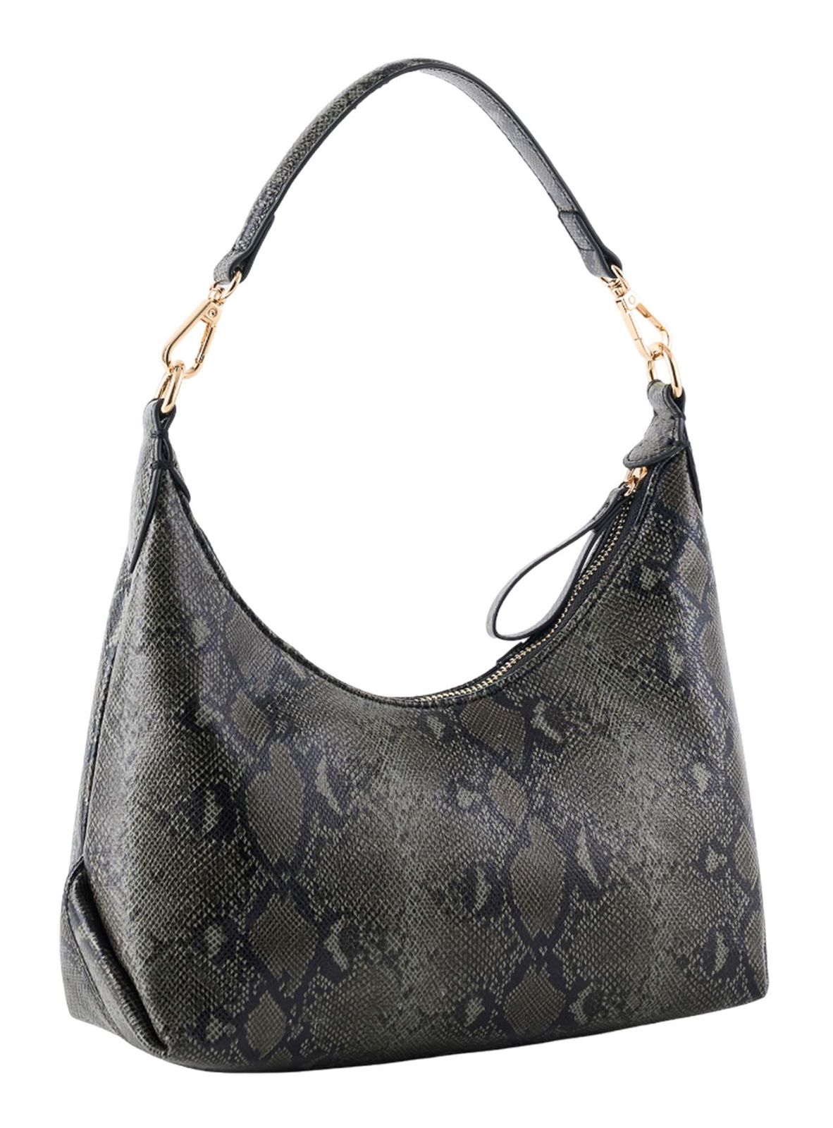 SEIDENFELT MANUFAKTUR Lilleby Hobo Bag Reptile Dark Green SEIDENFELT MANUFAKTUR Lilleby Hobo Bag Reptile Dark Green