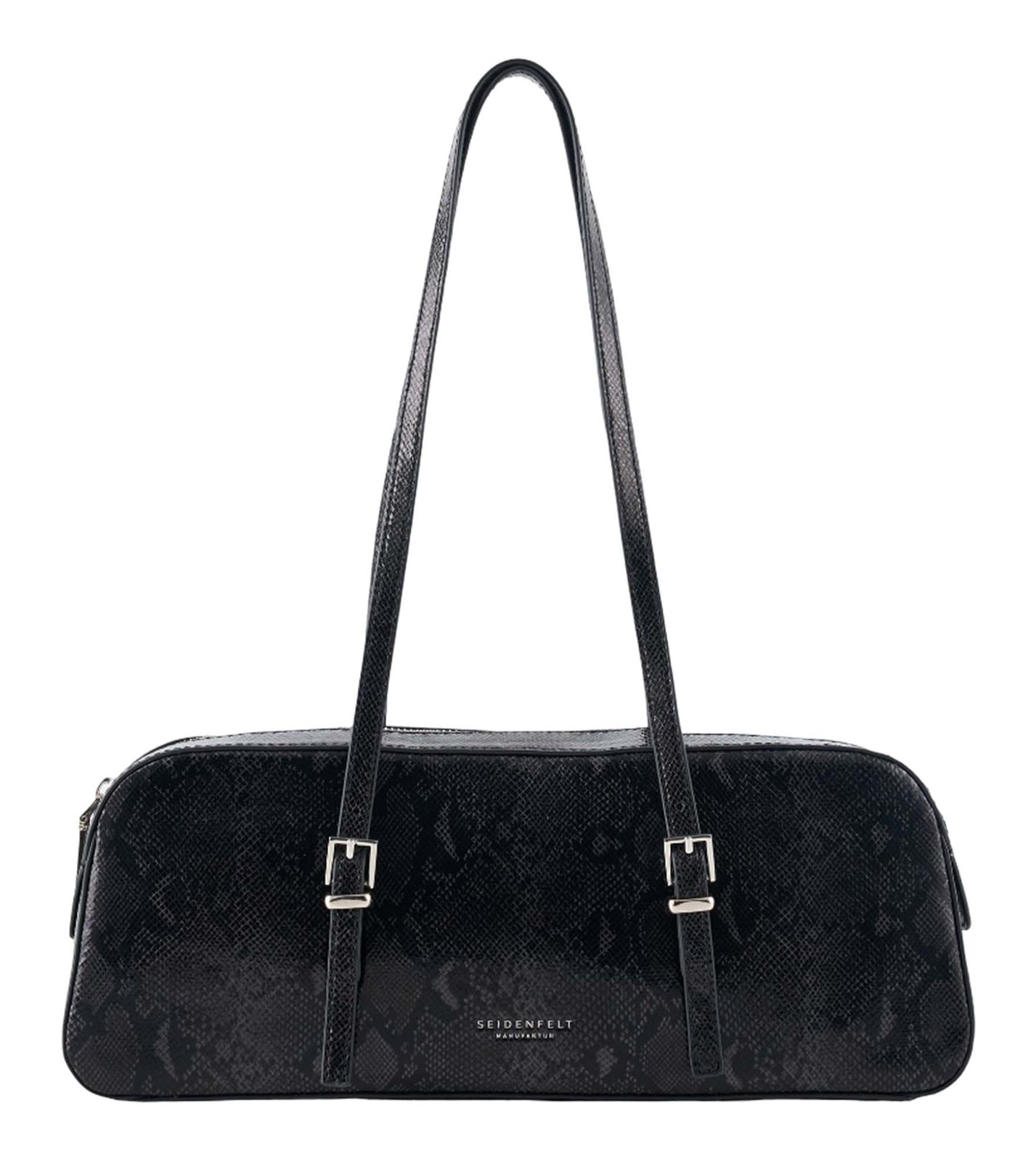 SEIDENFELT MANUFAKTUR Lilleby Shoulder Bag Reptile Black