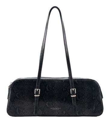 SEIDENFELT MANUFAKTUR Lilleby Shoulder Bag Reptile Black