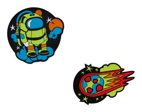 DerDieDas Wechselbuttons Set 2 teilig Neon Crazy