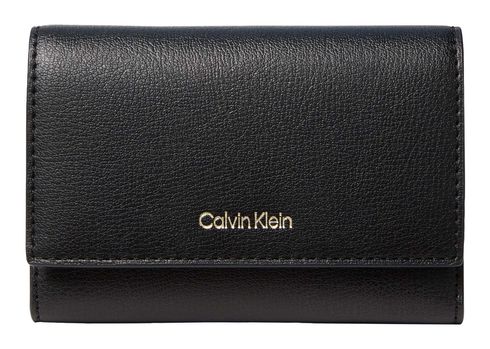 Calvin Klein Foil Logo Trifold with Zip Pocket Black