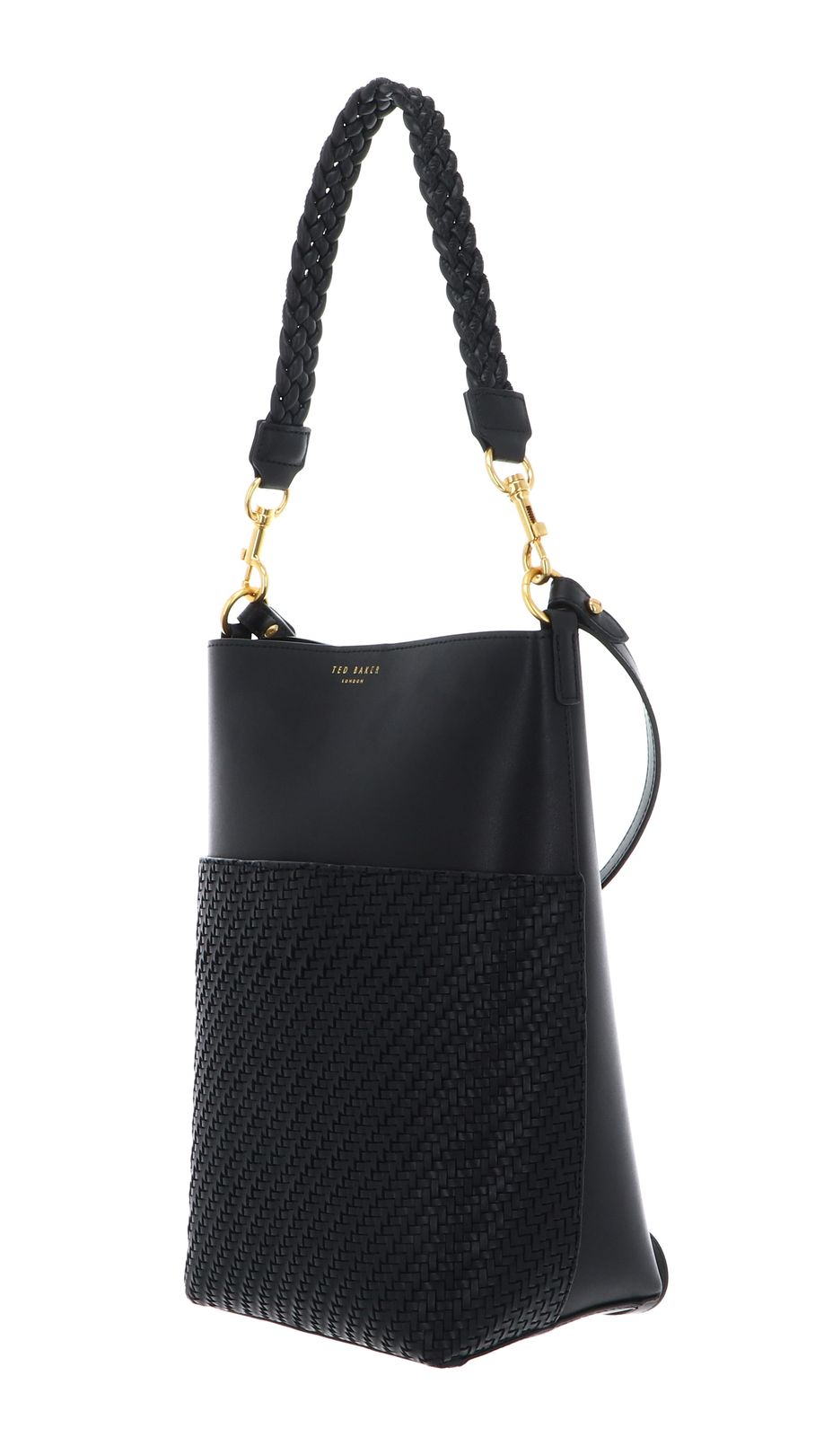 Ted Baker Wyynie Woven Handle Leather Bucket Bag Black Ted Baker Wyynie Woven Handle Leather Bucket Bag Black