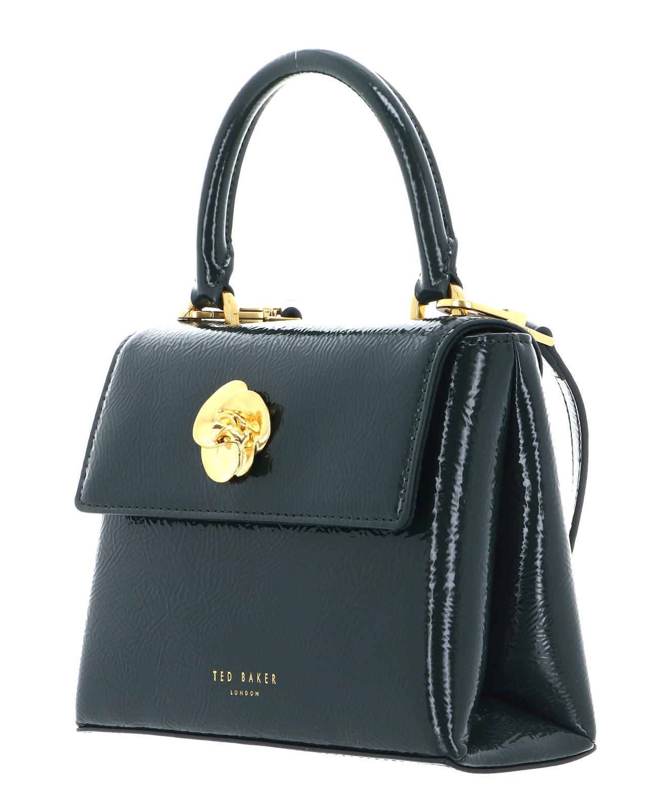 Ted Baker Roseau Rose Detail Mini Crinkle Bag Dark Green Ted Baker Roseau Rose Detail Mini Crinkle Bag Dark Green