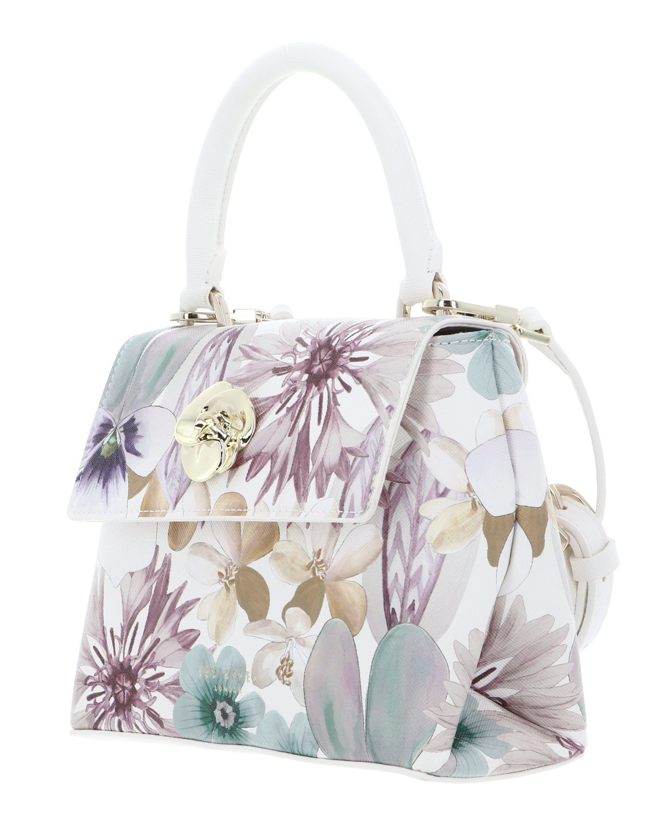 Ted Baker Helensi Petal Print Mini Top Handle Bag White Ted Baker Helensi Petal Print Mini Top Handle Bag White