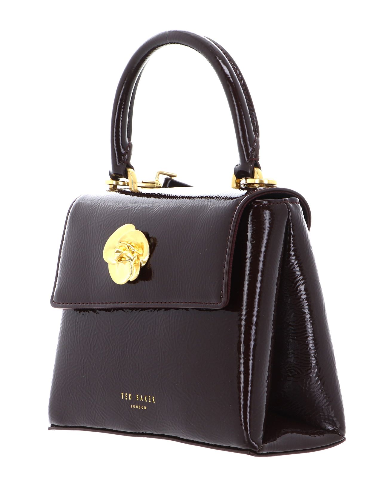 Ted Baker Roseau Rose Detail Mini Crinkle Bag Wine Ted Baker Roseau Rose Detail Mini Crinkle Bag Wine