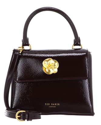 Ted Baker Roseau Rose Detail Mini Crinkle Bag Wine