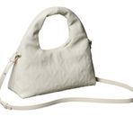 Calvin Klein Emblem AOP Puffer Bag With Strap Lily White