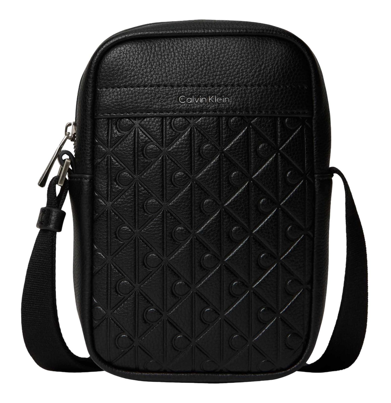 Calvin Klein Emblem AOP Emboss Slim Reporter Black