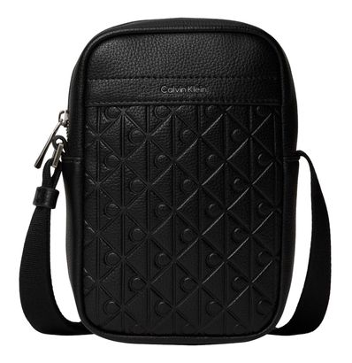 Calvin Klein Emblem AOP Emboss Slim Reporter Black