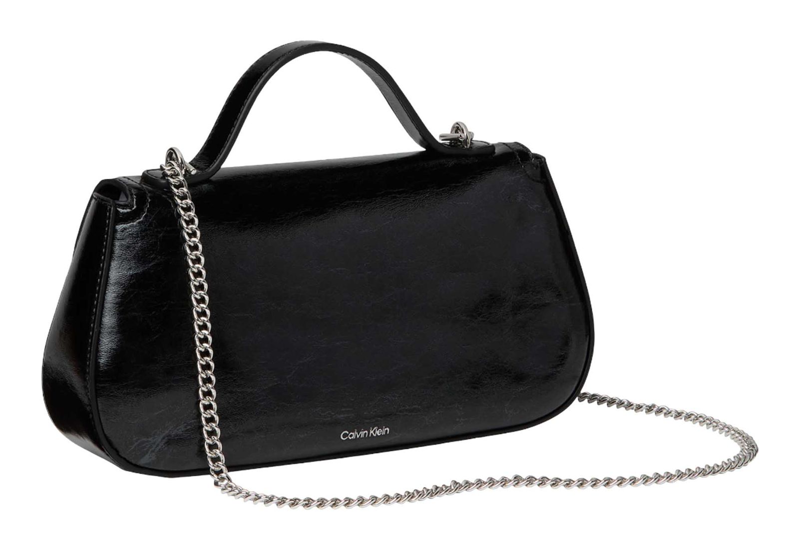 Calvin Klein CK Metallic Top Handle Chain Bag Black Calvin Klein CK Metallic Top Handle Chain Bag Black