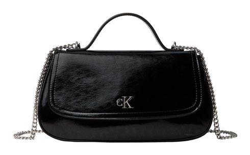 Calvin Klein CK Metallic Top Handle Chain Bag Black