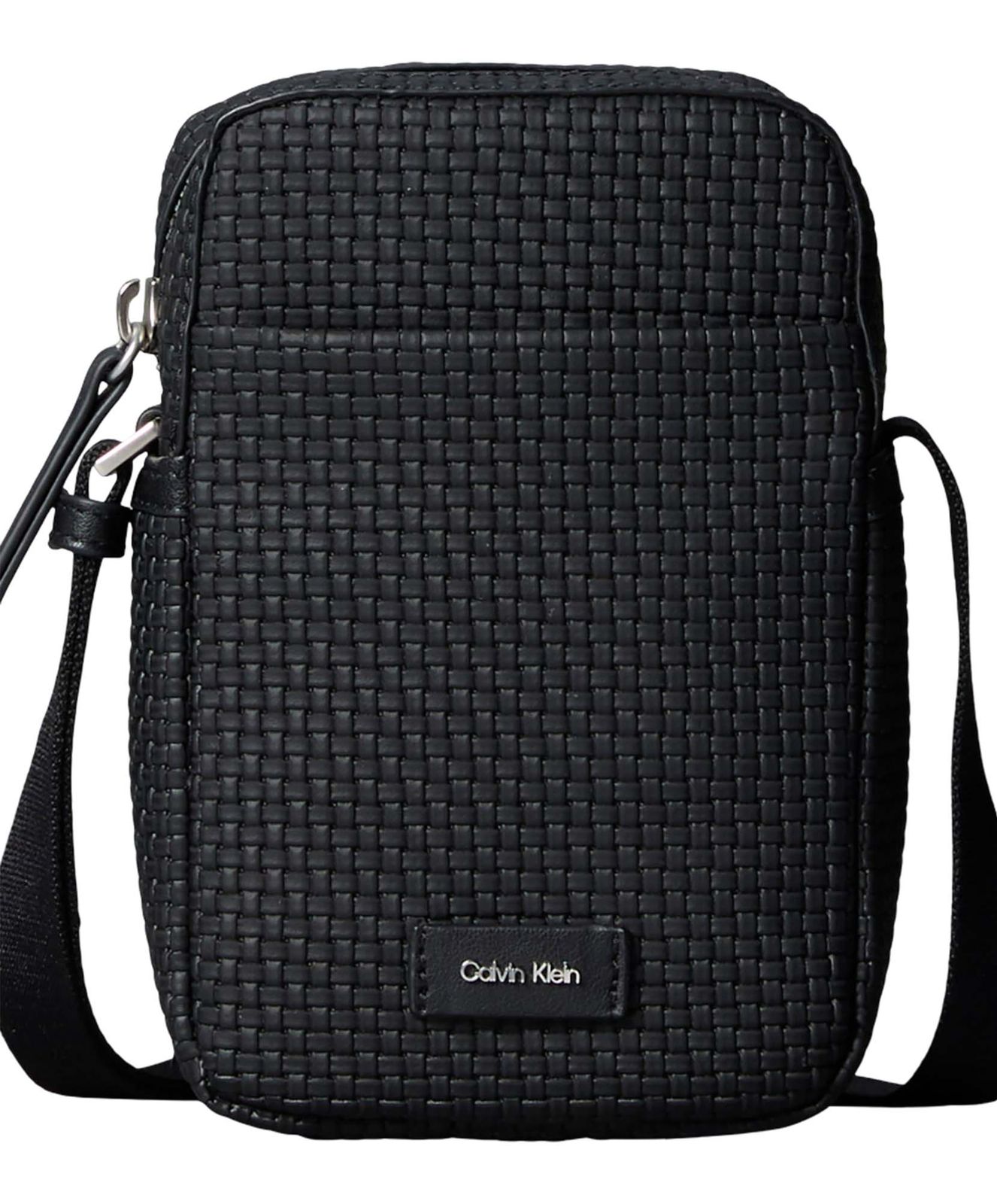 Calvin Klein Embossed Woven Slim Reporter Black