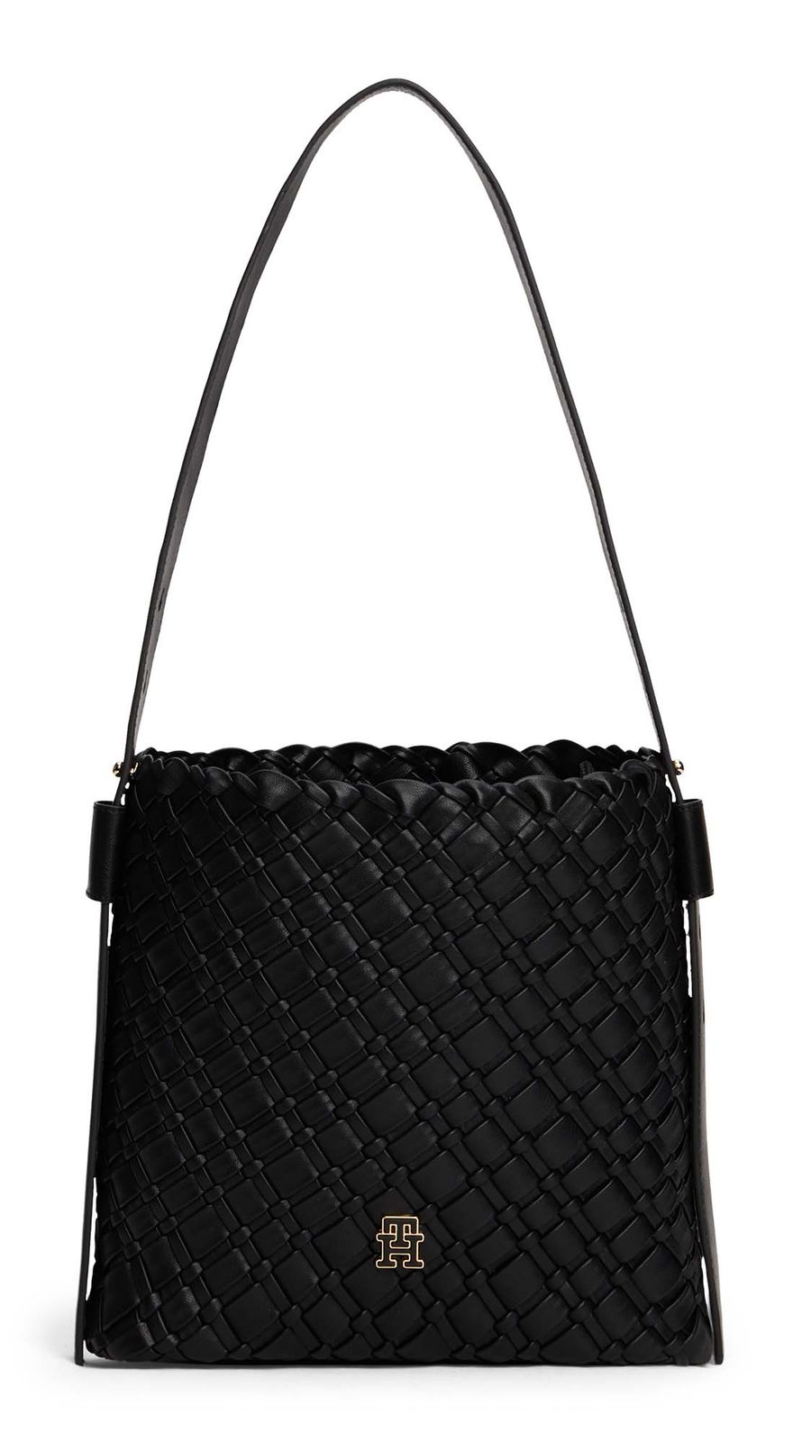 TOMMY HILFIGER TH Braided Shoulder Bag Black
