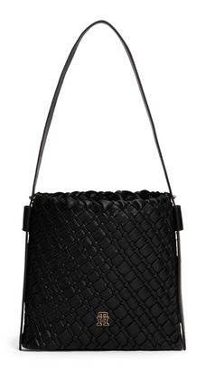 TOMMY HILFIGER TH Braided Shoulder Bag Black