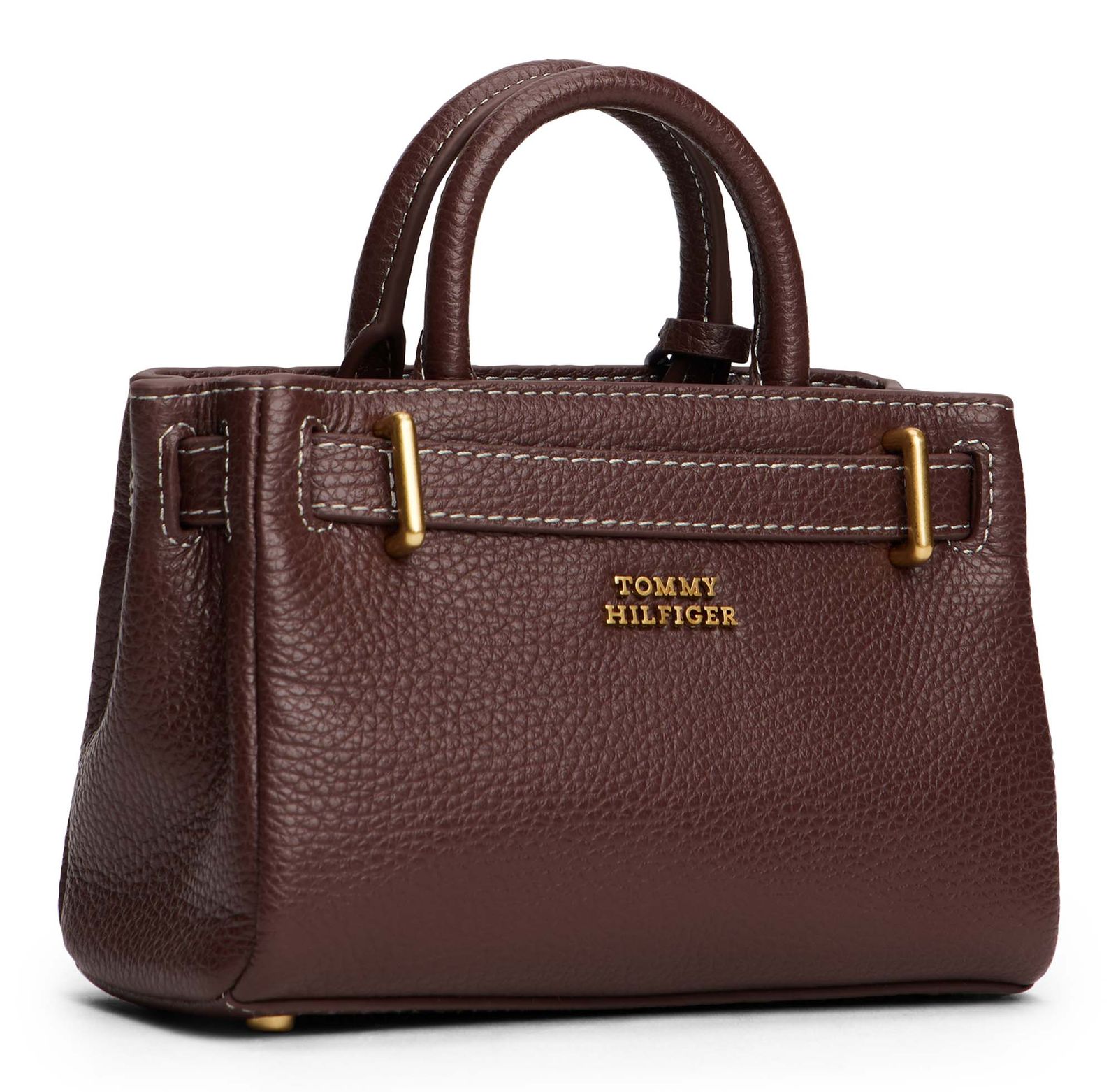 TOMMY HILFIGER American Icon Micro Tote Leather Rich Walnut TOMMY HILFIGER American Icon Micro Tote Leather Rich Walnut