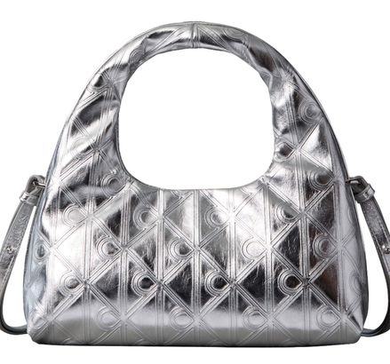 Calvin Klein Puffy AOP Mini Bag With Strap Silver Metallic