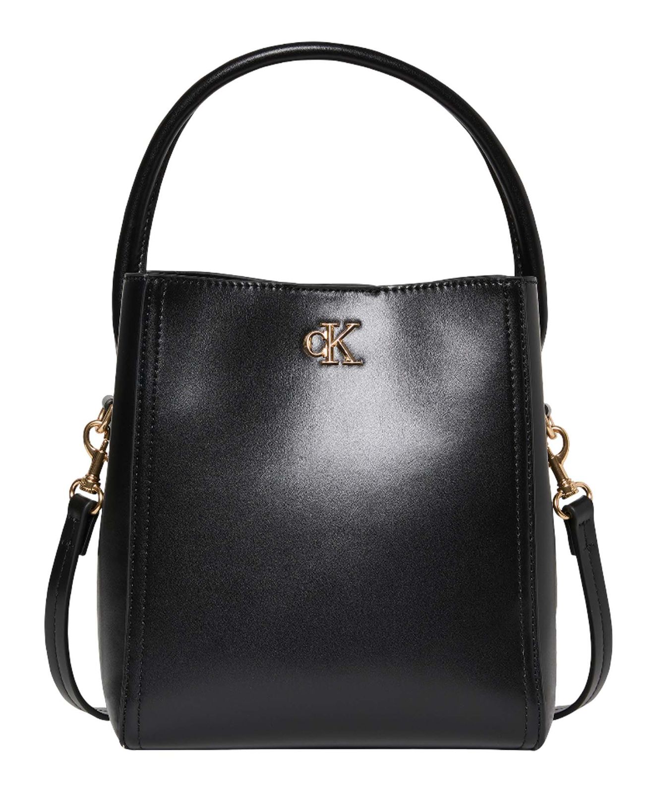 Calvin Klein Hardware Monogram Bucket With Strap Black / CK Light Gold