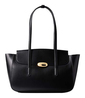 Calvin Klein Flap Tote Bag Black / Tumbled Deep Gold