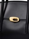 Calvin Klein Flap Tote Bag Black / Tumbled Deep Gold