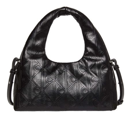 Calvin Klein Emblem AOP Puffer Bag With Strap Black