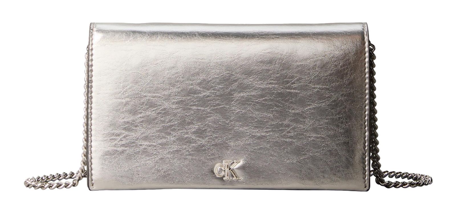 Calvin Klein CK Metallic Wallet on Chain Silver Metallic