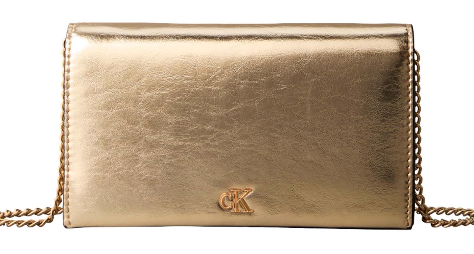 Calvin Klein CK Metallic Wallet on Chain Gold Metallic