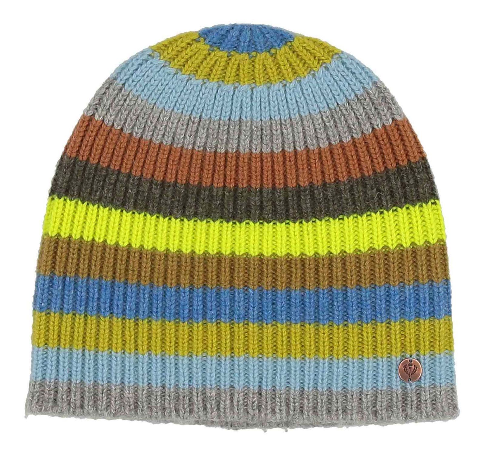 FRAAS Signature Multi Stripe Knit Slouch Beanie Granny Smith