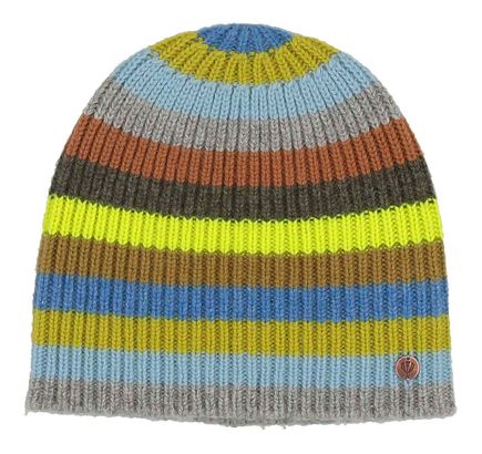 FRAAS Signature Multi Stripe Knit Slouch Beanie Granny Smith