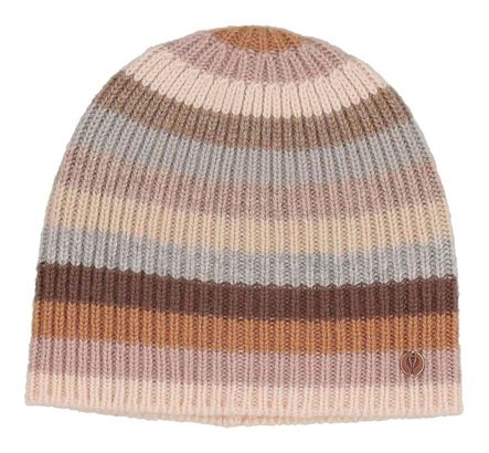 FRAAS Signature Multi Stripe Knit Slouch Beanie Greige